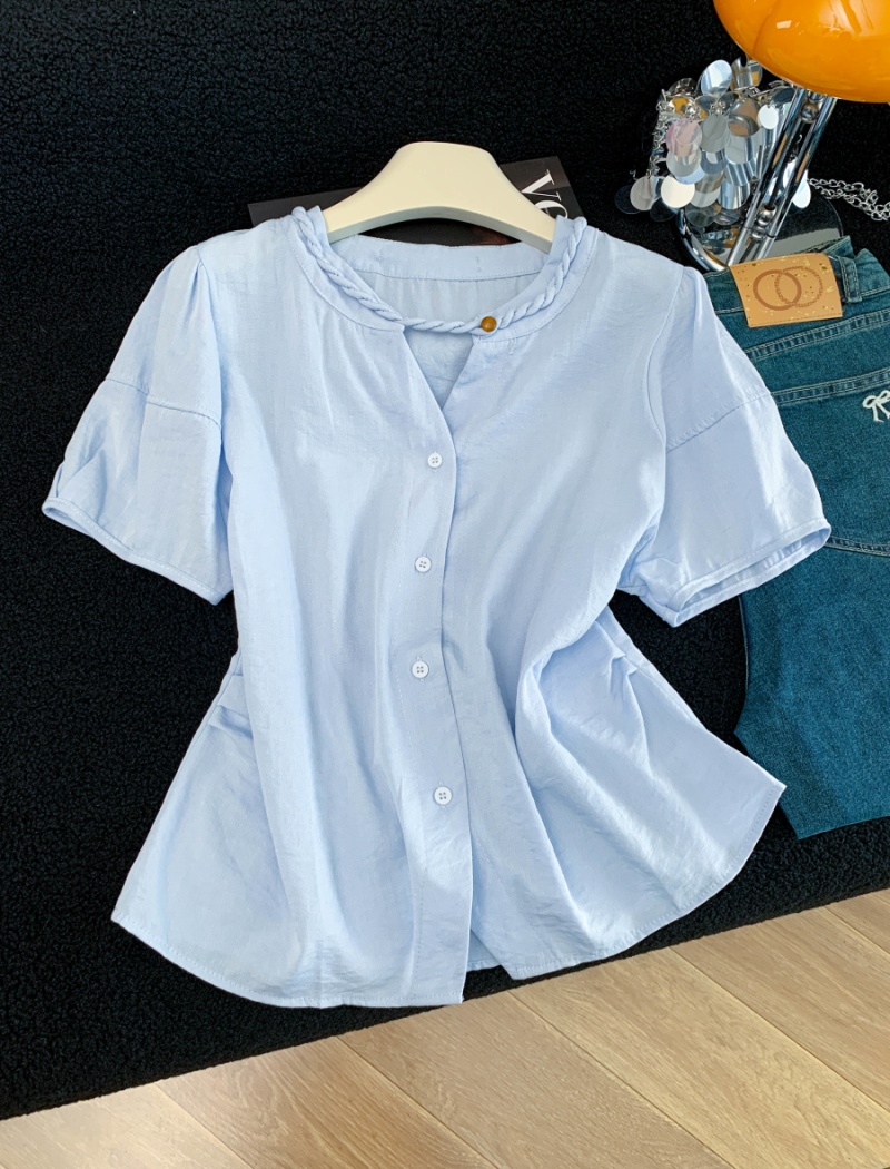 Short sleeve simple short shirt fashion all-match small shirt