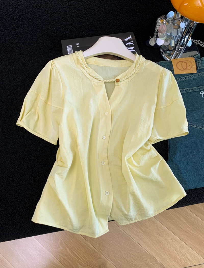 Short sleeve simple short shirt fashion all-match small shirt
