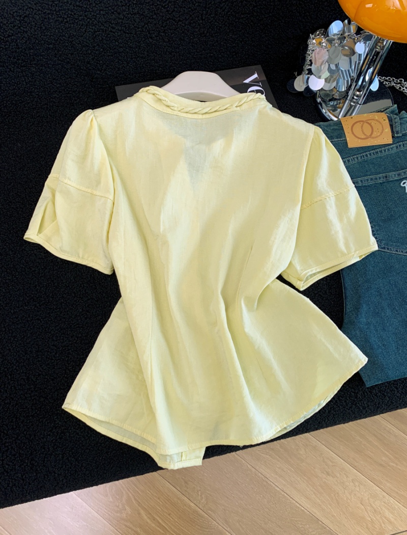 Short sleeve simple short shirt fashion all-match small shirt