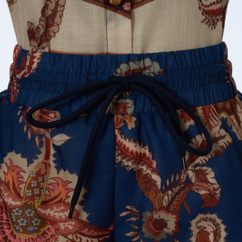 Long sleeve patterns shirt real silk summer swimwear a set