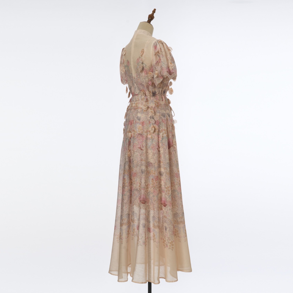 Long high collar dress colors long dress 2pcs set for women