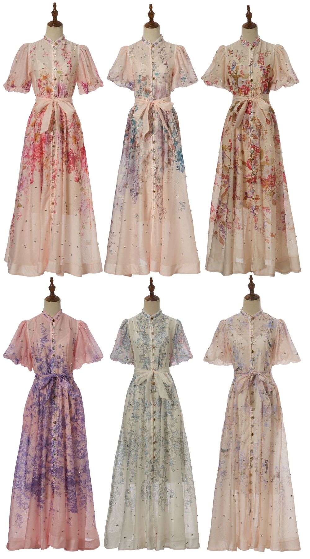 Long luxurious with sling silk linen dress