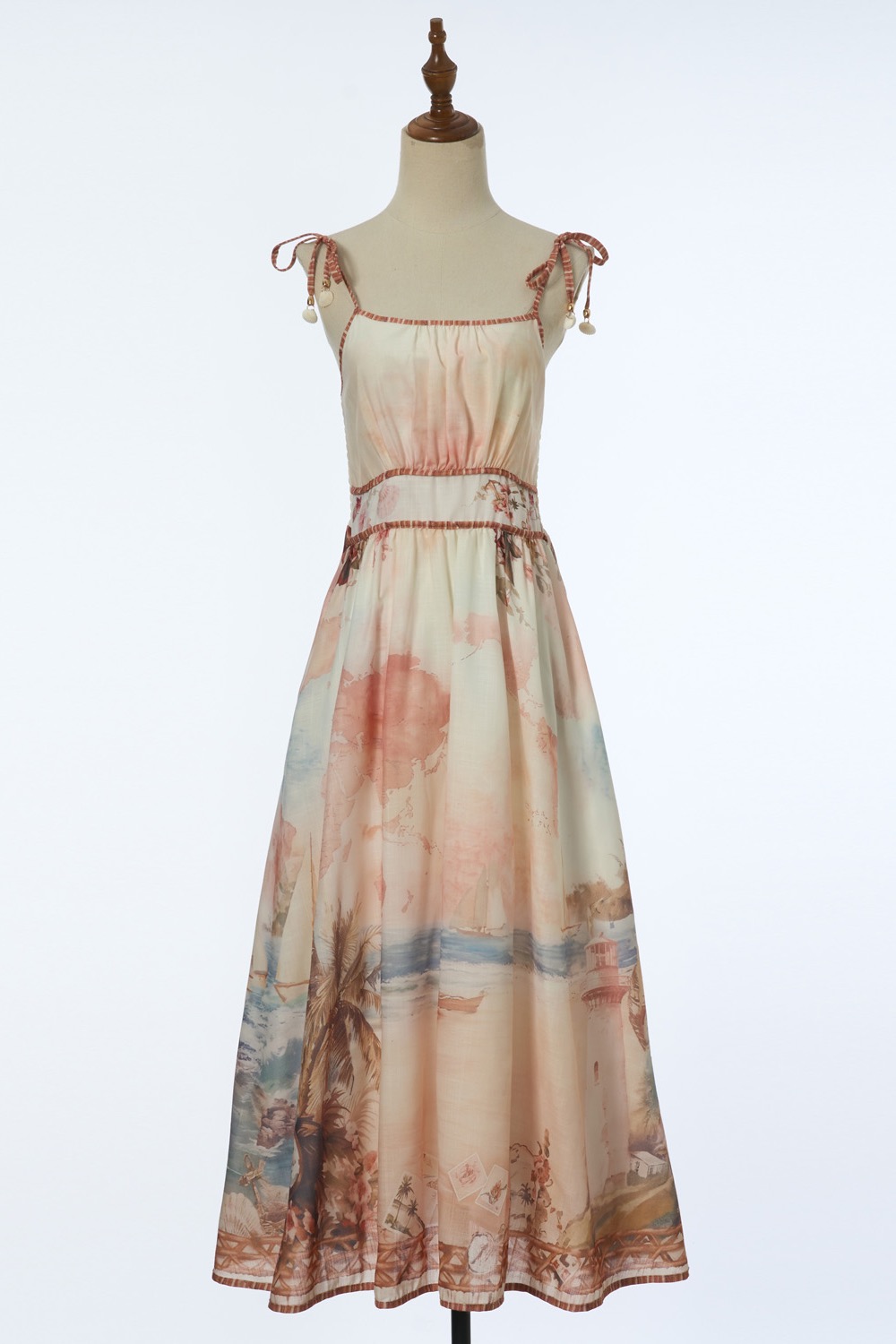 Summer sling swimwear island flair printing dress