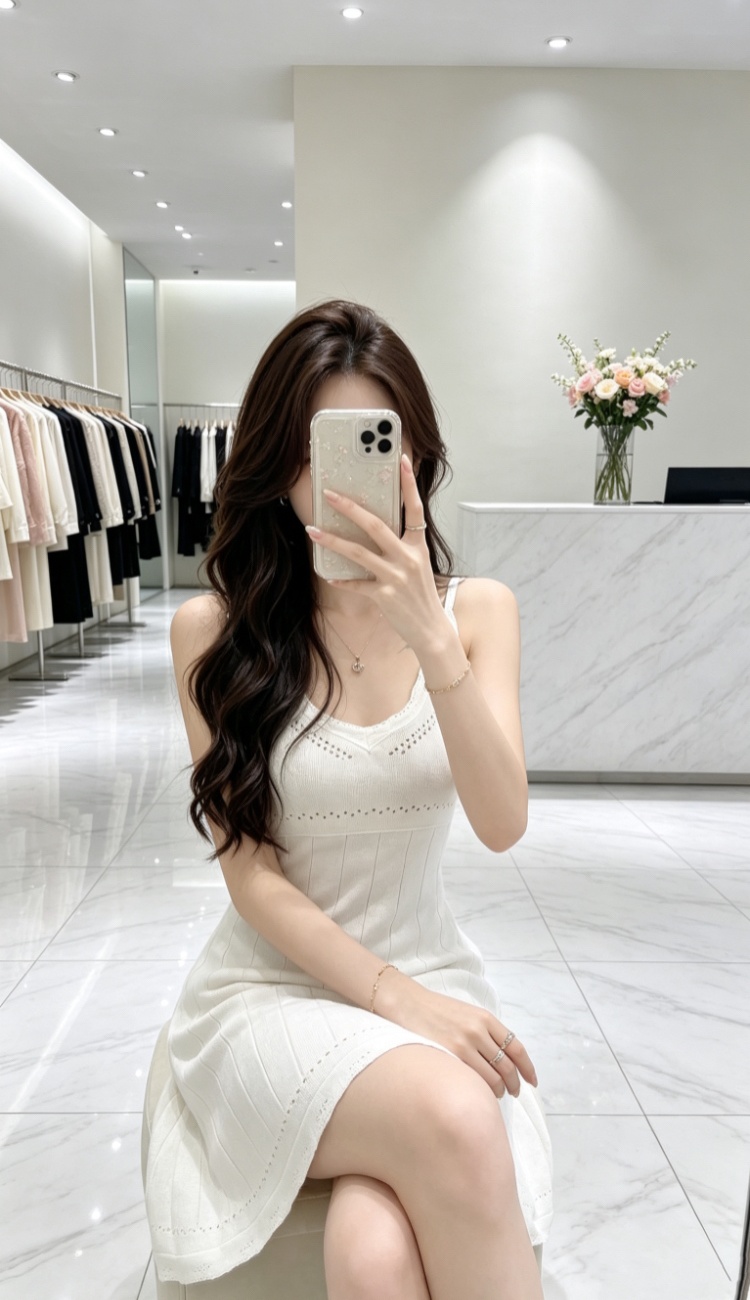 Summer pinched waist dress sleeveless hollow T-back