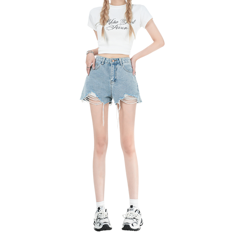 Spicegirl shorts wide leg short jeans for women