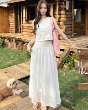 Summer fashion tops elegant France style skirt 2pcs set