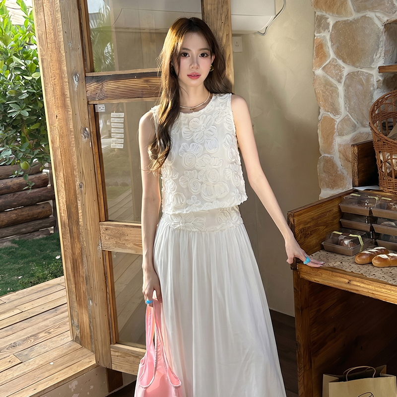 Summer fashion tops elegant France style skirt 2pcs set
