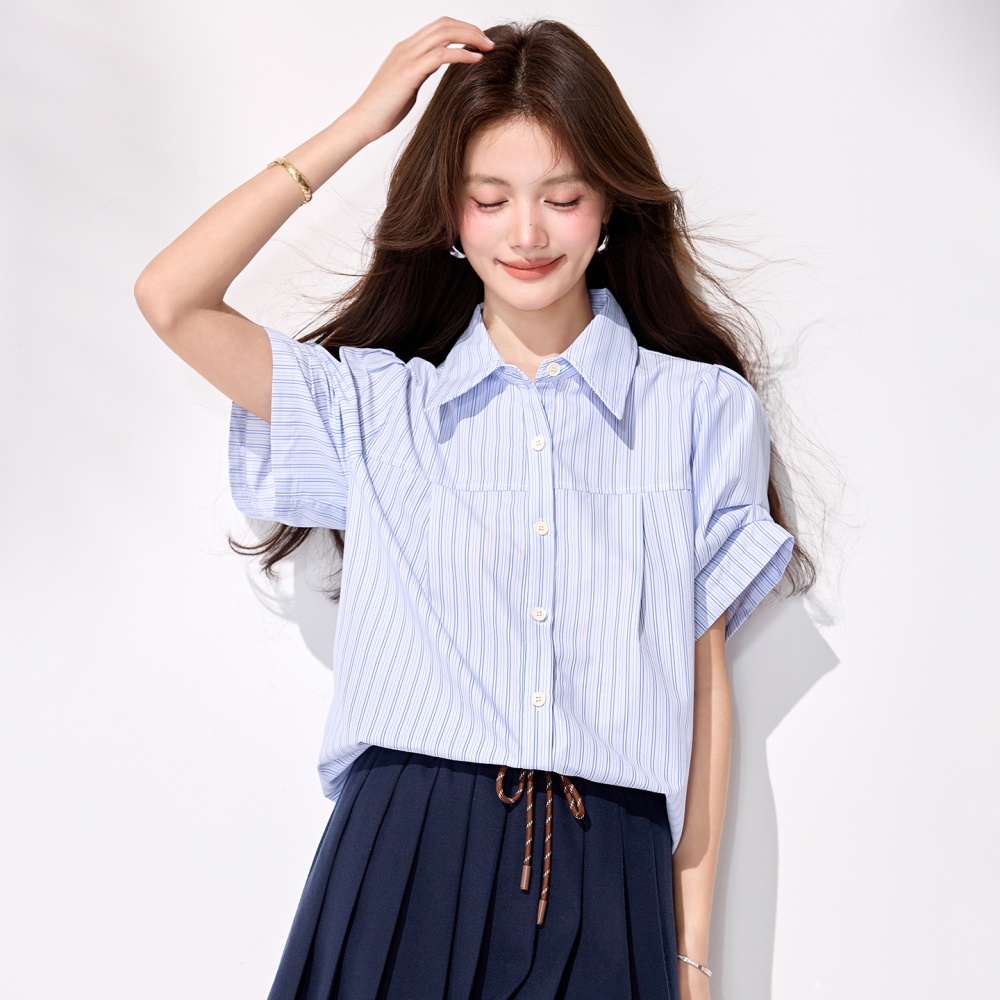Lapel shirt loose small shirt for women