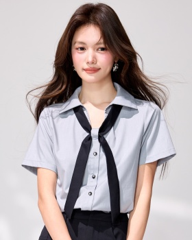 Commuting streamer uniform college style summer shirt