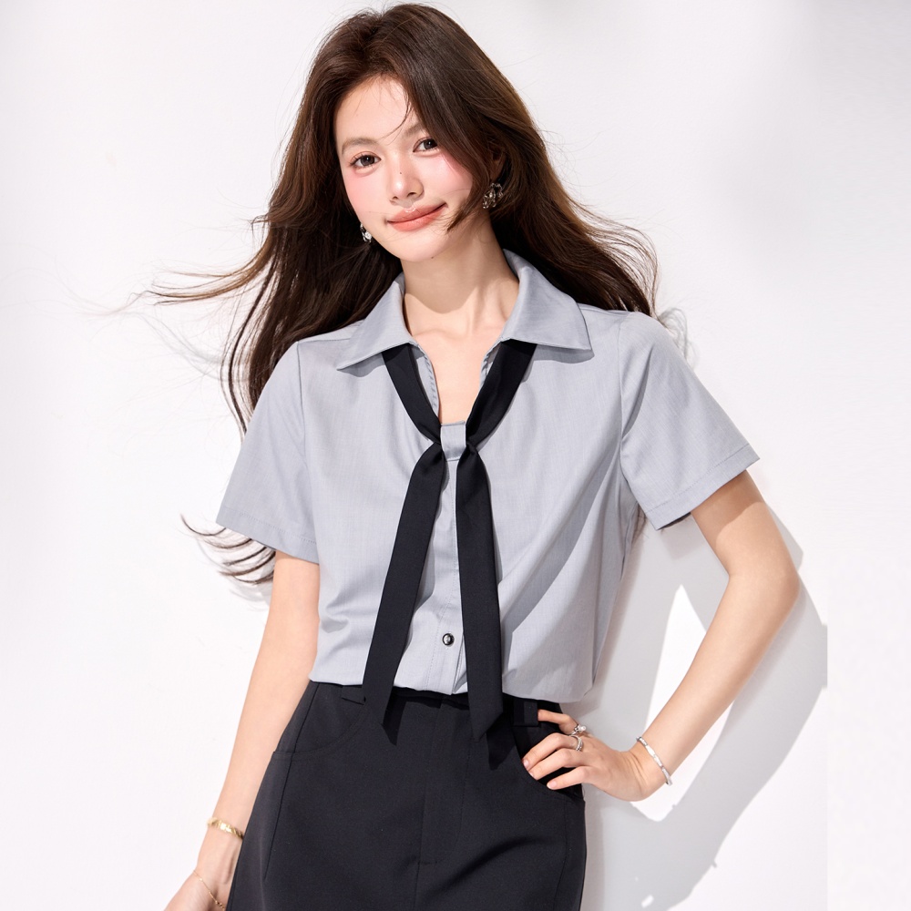 Commuting streamer uniform college style summer shirt