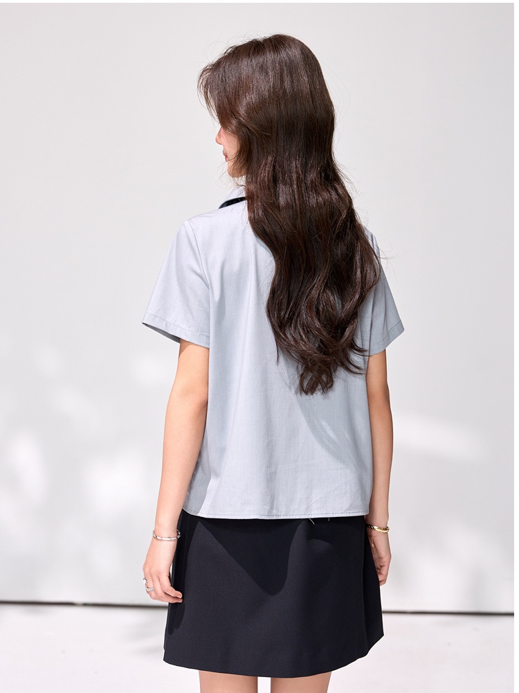 Commuting streamer uniform college style summer shirt