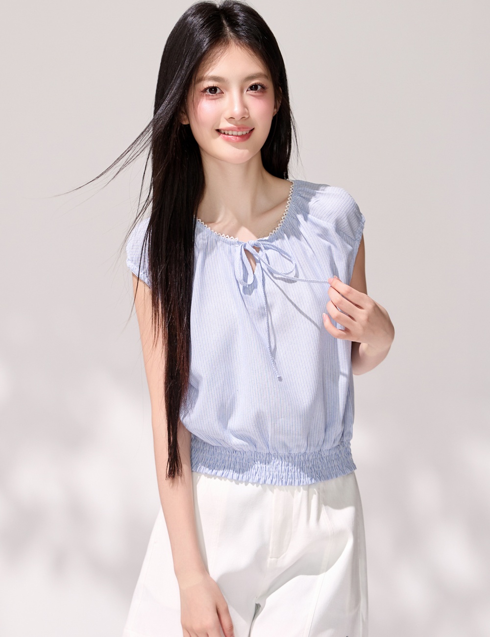 Puff sleeve slim chiffon shirt tender tops for women