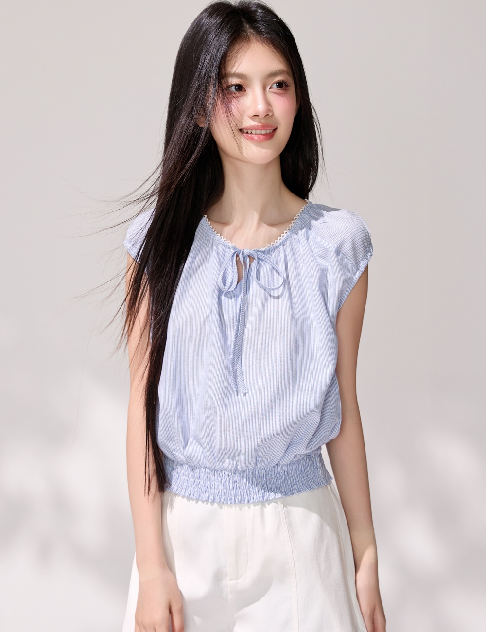 Puff sleeve slim chiffon shirt tender tops for women