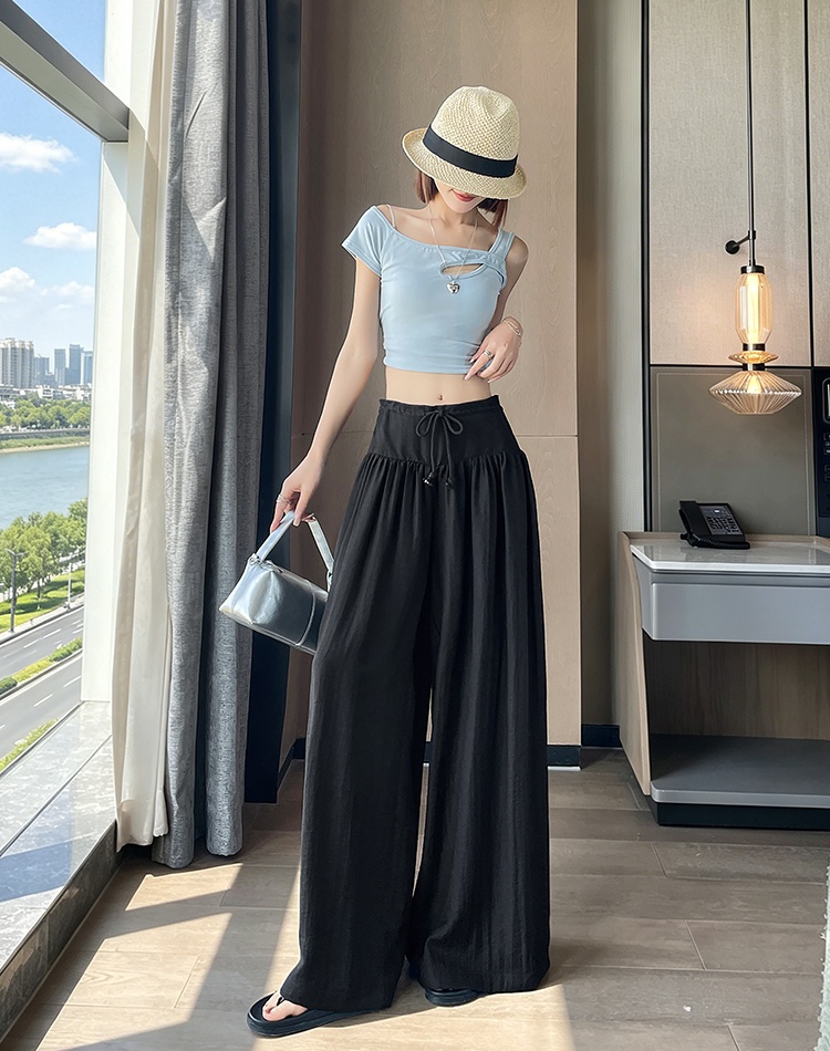 Lazy long pants all-match wide leg pants for women