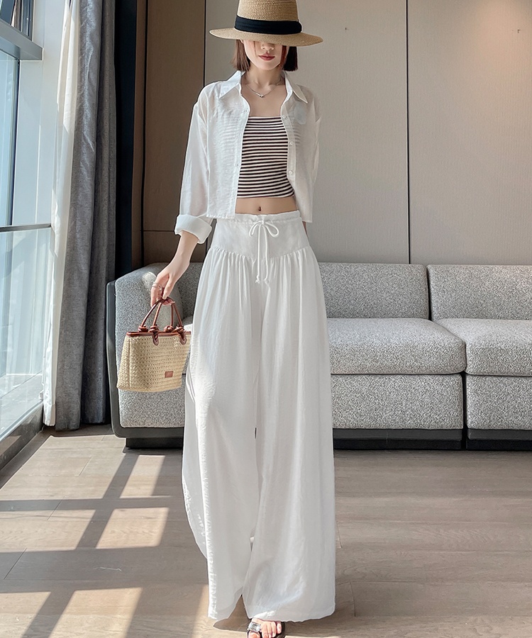 Lazy long pants all-match wide leg pants for women