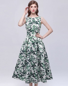Pinched waist France style A-line stereoscopic dress