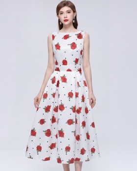 High waist A-line clipping France style dress