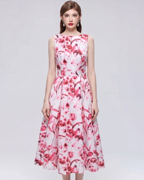 Stereoscopic France style pinched waist dress