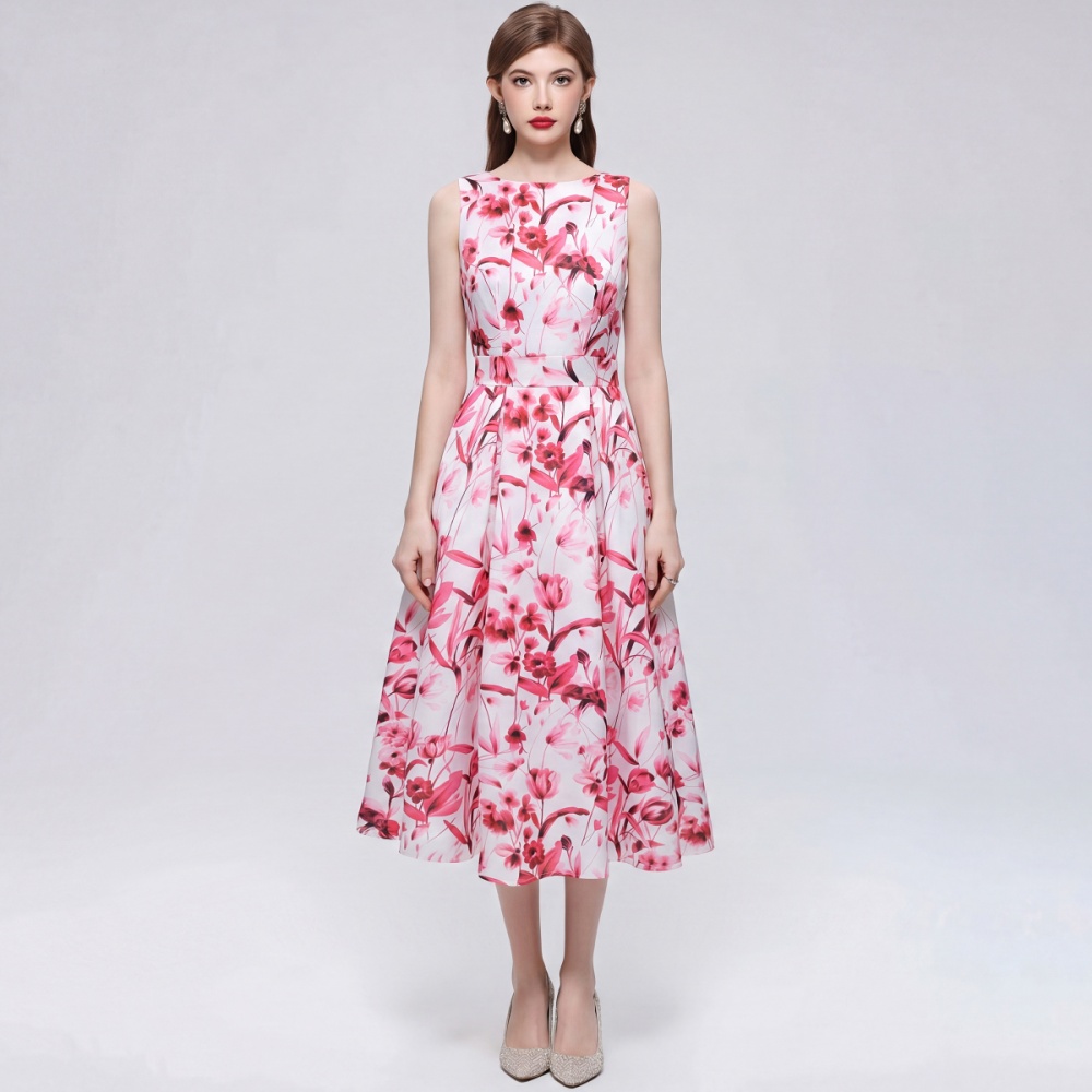 Stereoscopic France style pinched waist dress