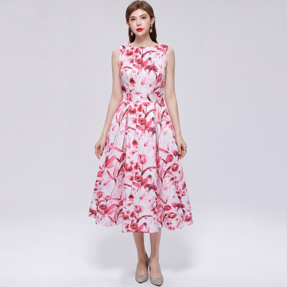 Stereoscopic France style pinched waist dress
