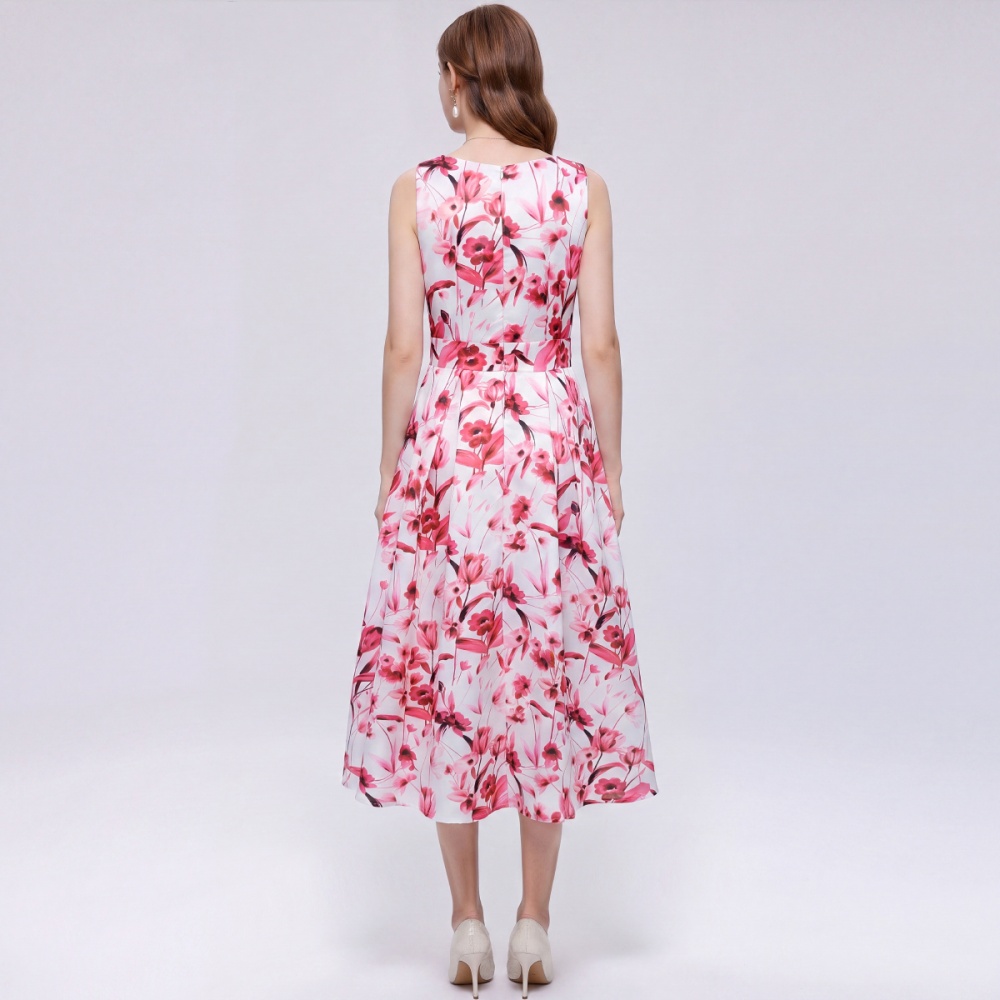 Stereoscopic France style pinched waist dress