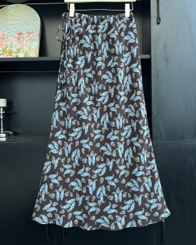 Mixed colors long all-match summer temperament skirt
