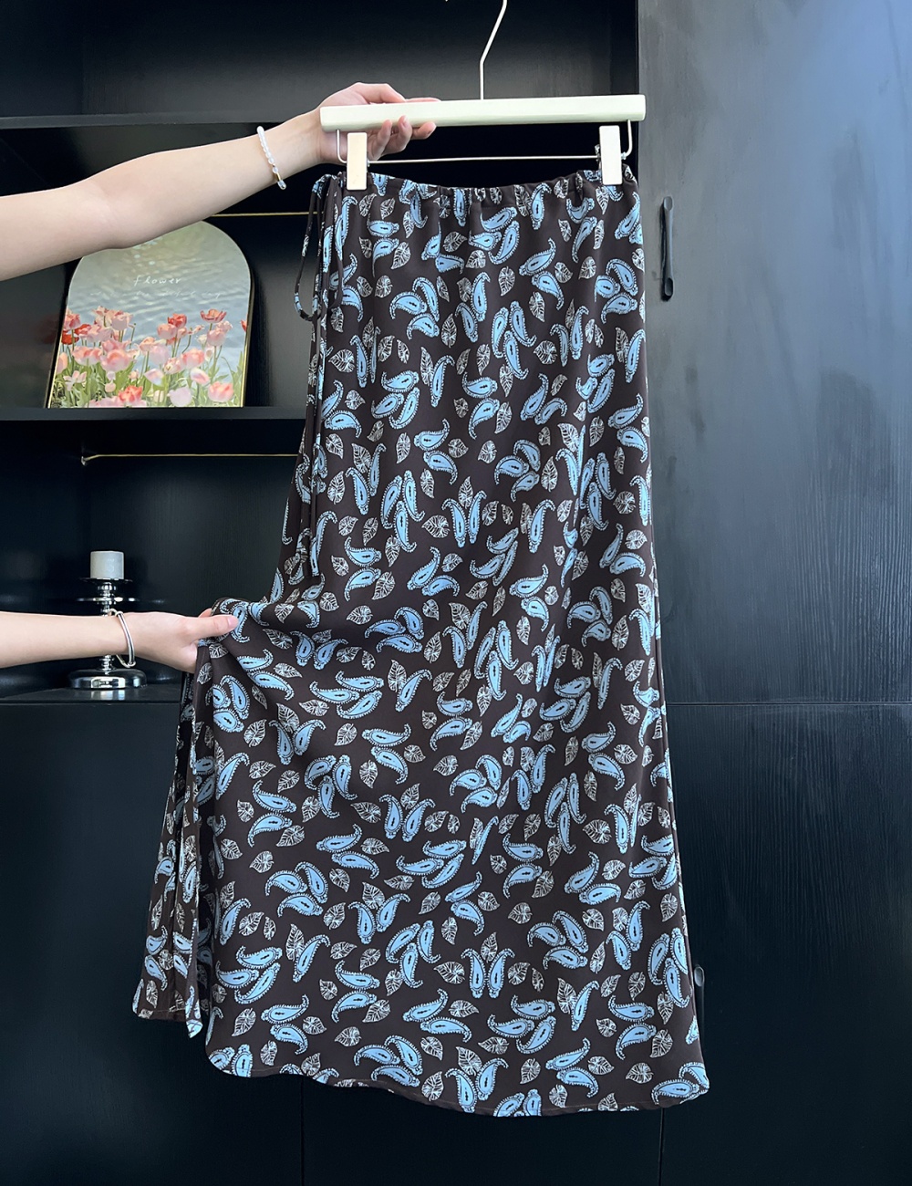 Mixed colors long all-match summer temperament skirt