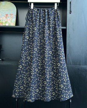 All-match summer A-line temperament floral skirt for women