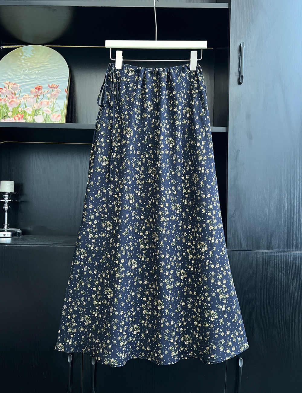 All-match summer A-line temperament floral skirt for women