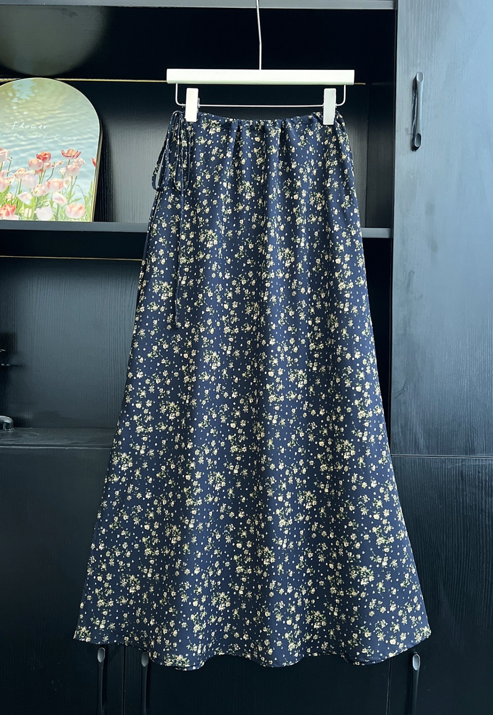 All-match summer A-line temperament floral skirt for women