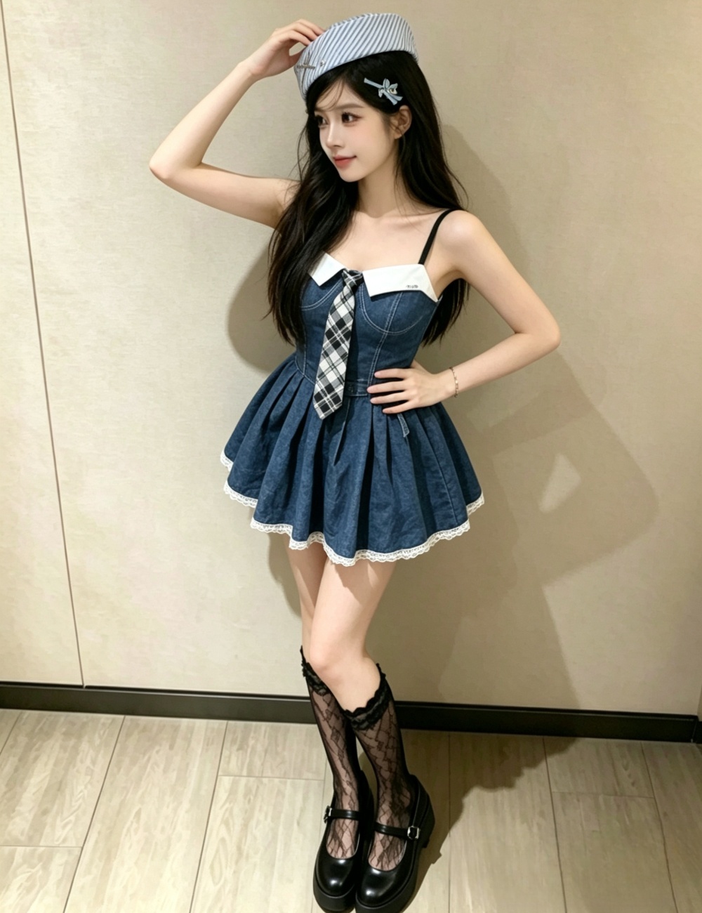 Pinched waist fashion elasticity dress for women