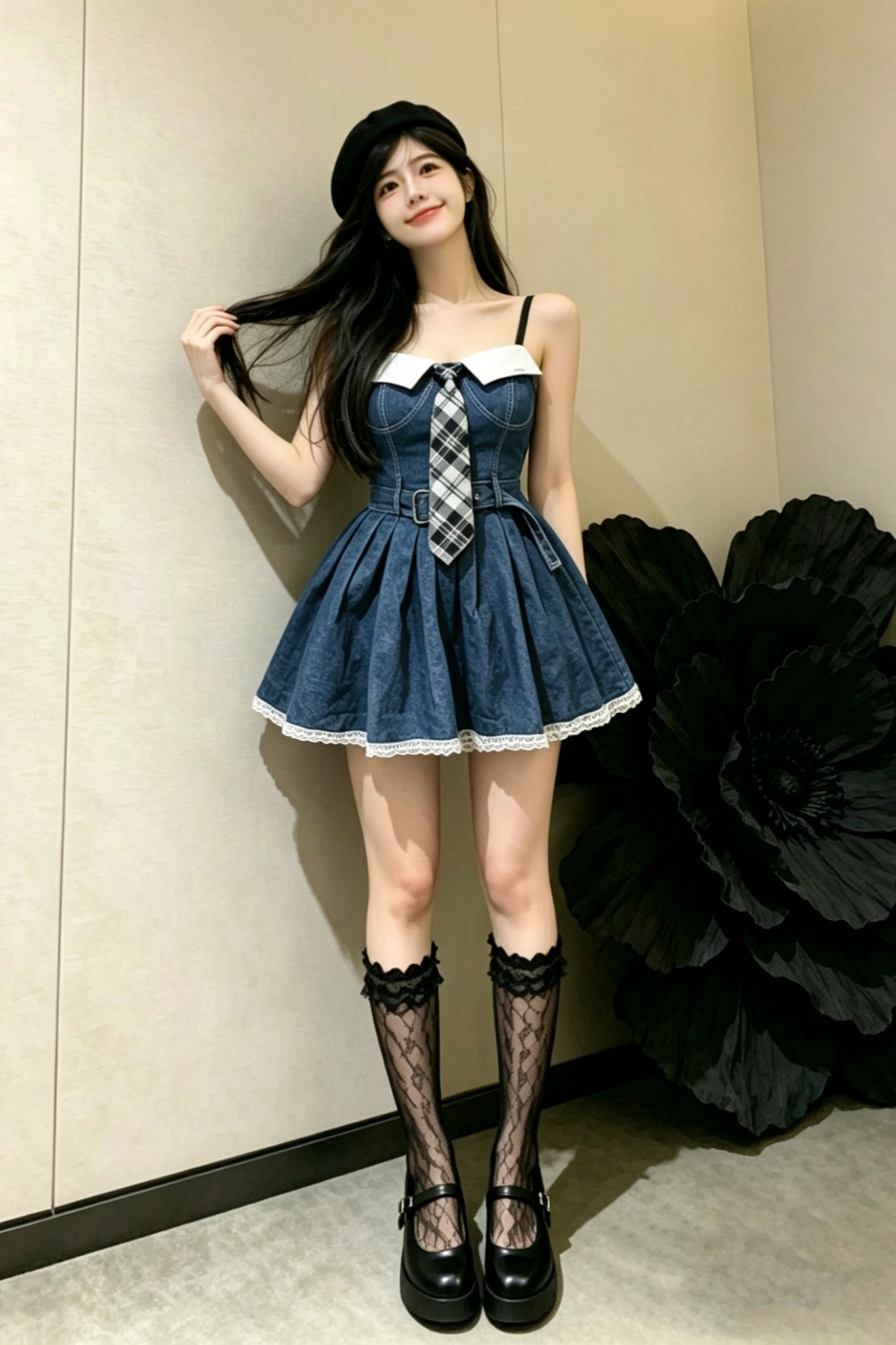 Pinched waist fashion elasticity dress for women