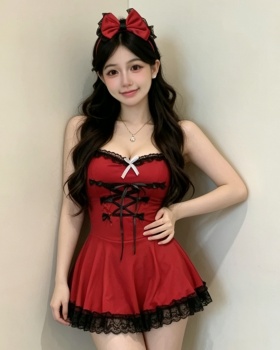 Sexy with red dress lovely short sling hair band