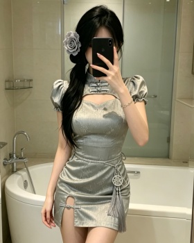Slim short sleeve dress Chinese style cheongsam