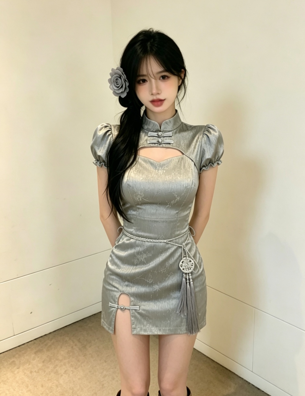 Slim short sleeve dress Chinese style cheongsam