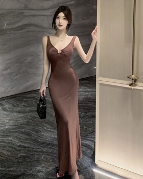 Ladies temperament formal dress sexy halter dress