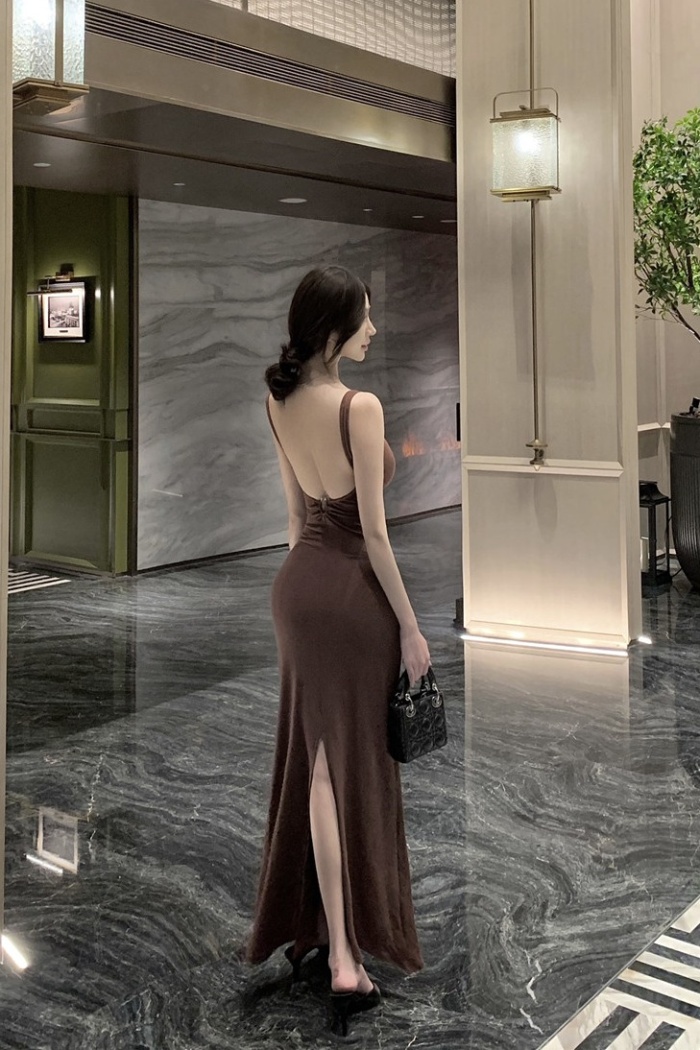 Ladies temperament formal dress sexy halter dress