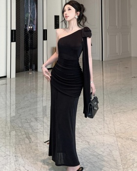 Pinched waist dress summer long dress for women