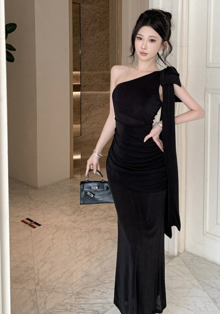Pinched waist dress summer long dress for women