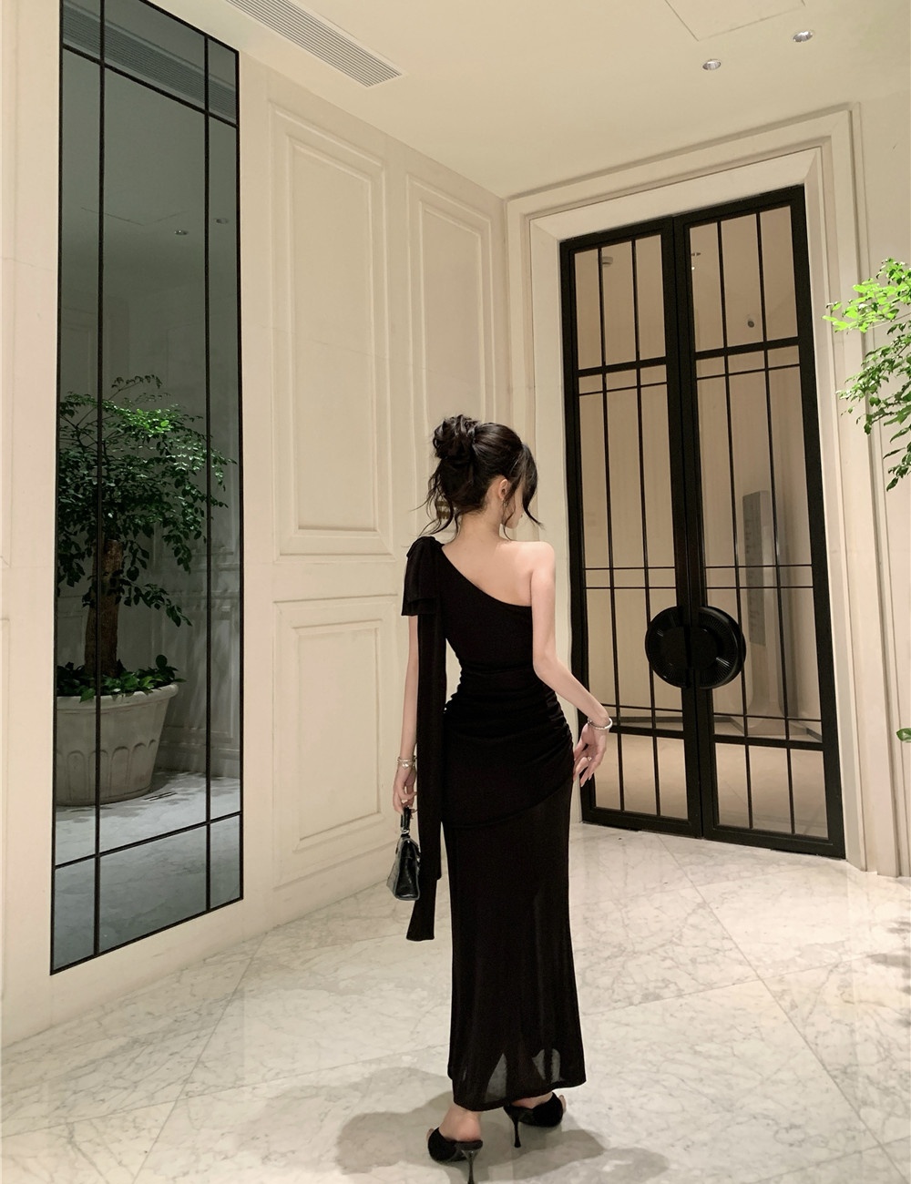 Pinched waist dress summer long dress for women
