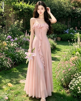 Vacation seaside long dress gauze France style dress