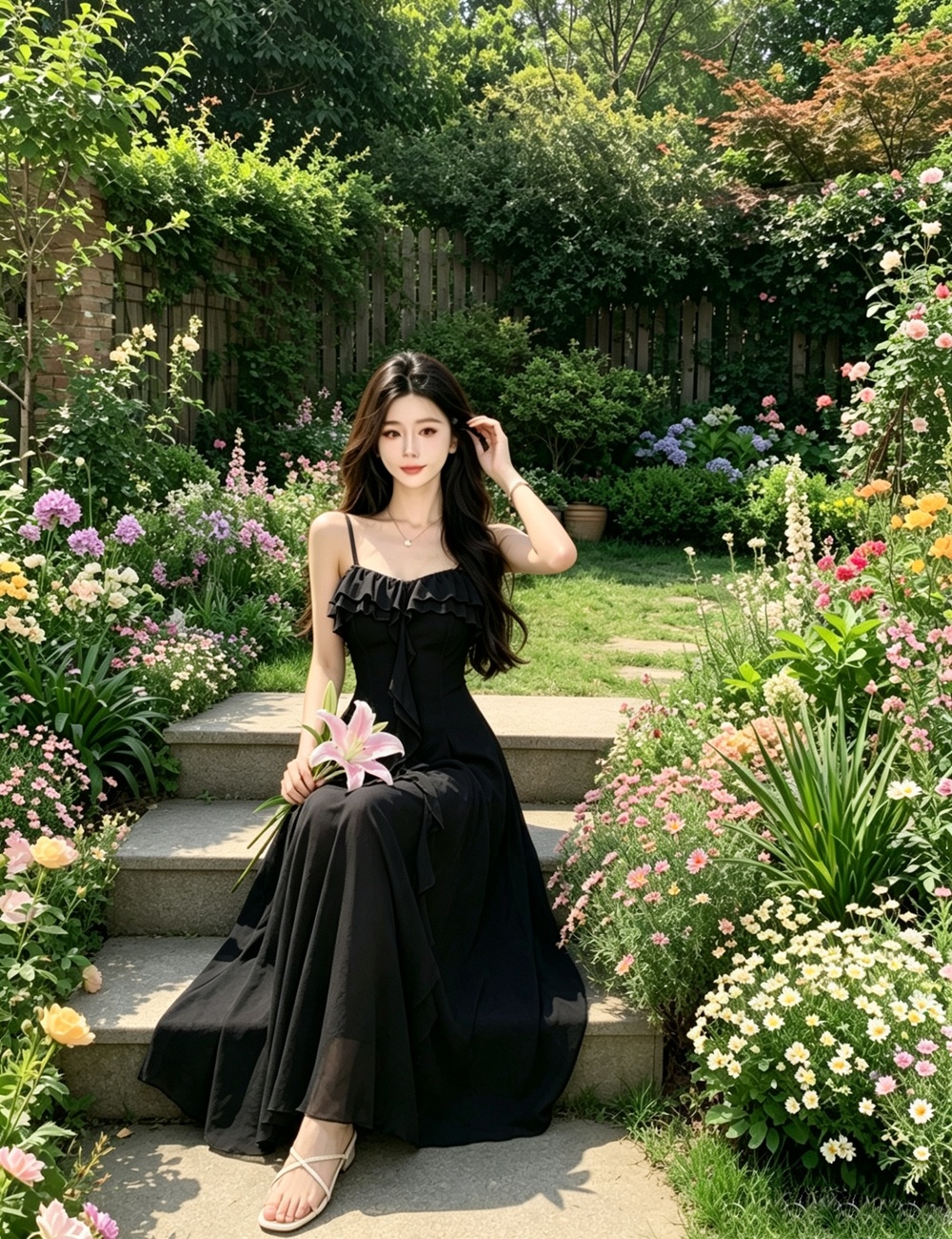 Vacation seaside long dress gauze France style dress