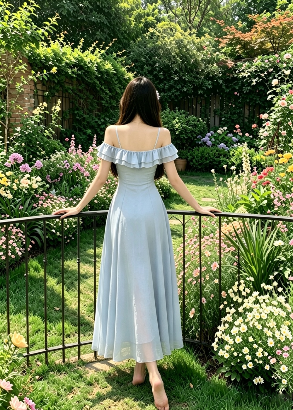 Vacation seaside long dress gauze France style dress