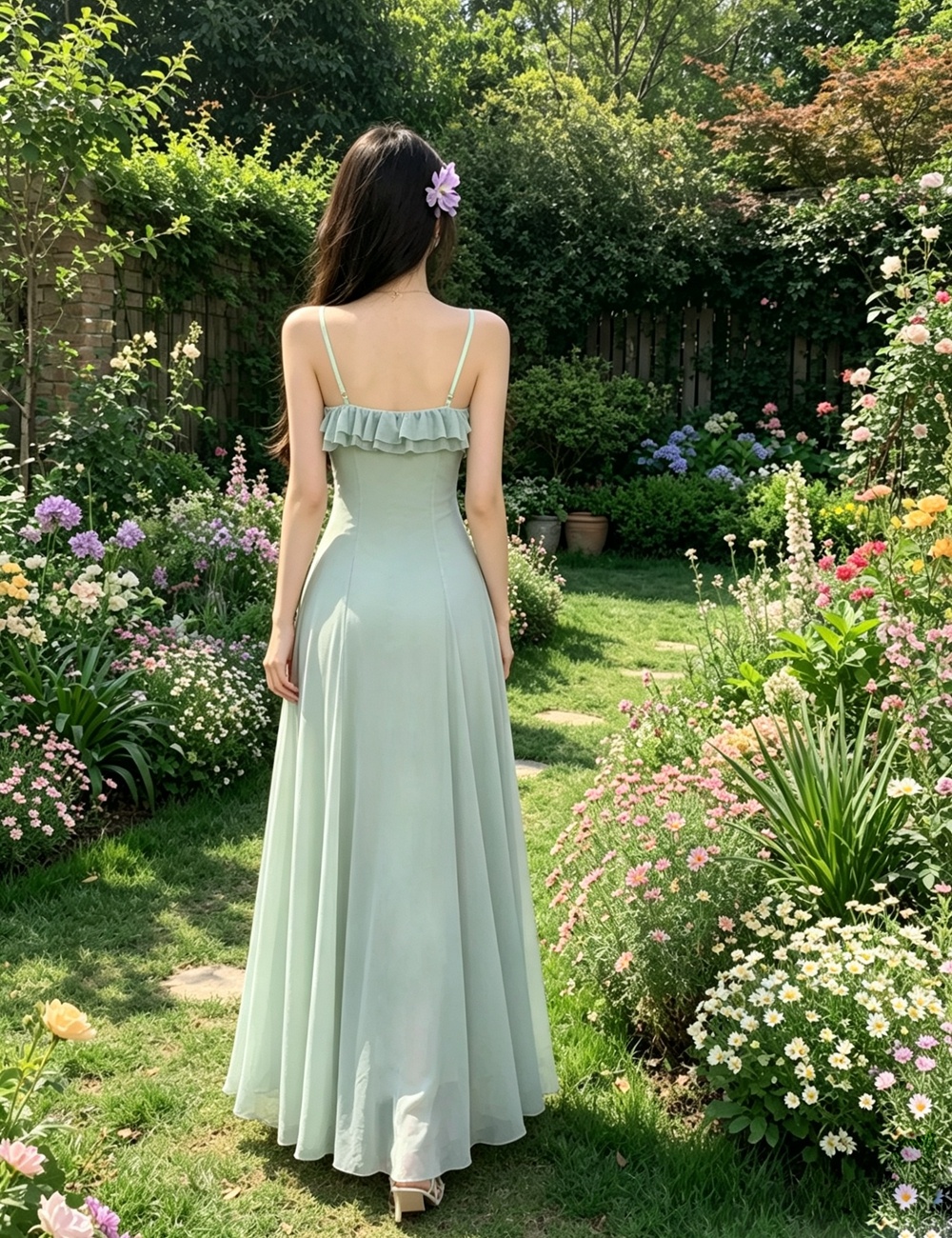Vacation seaside long dress gauze France style dress