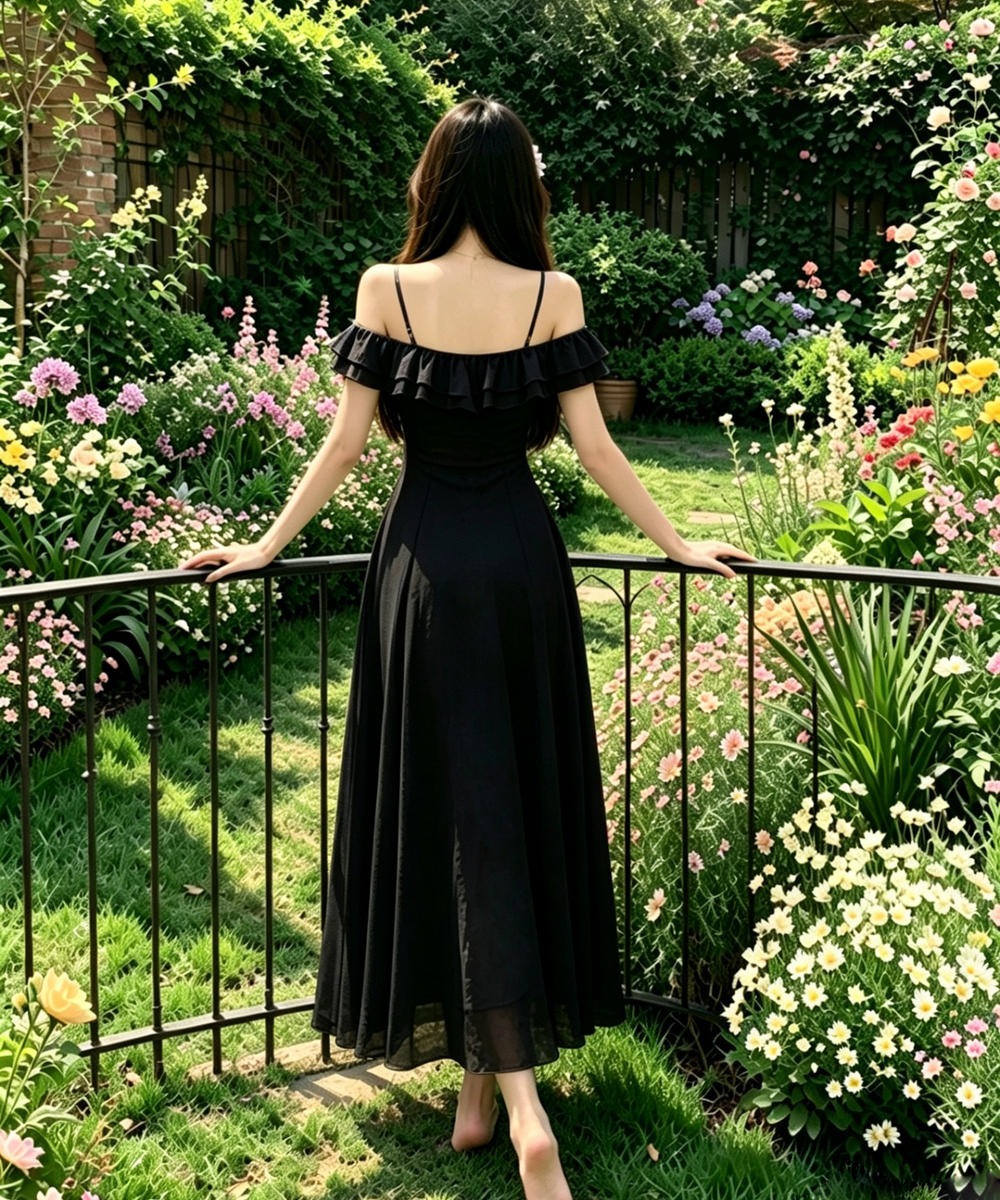 Vacation seaside long dress gauze France style dress