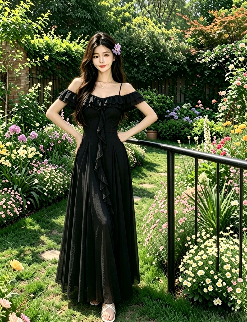Vacation seaside long dress gauze France style dress
