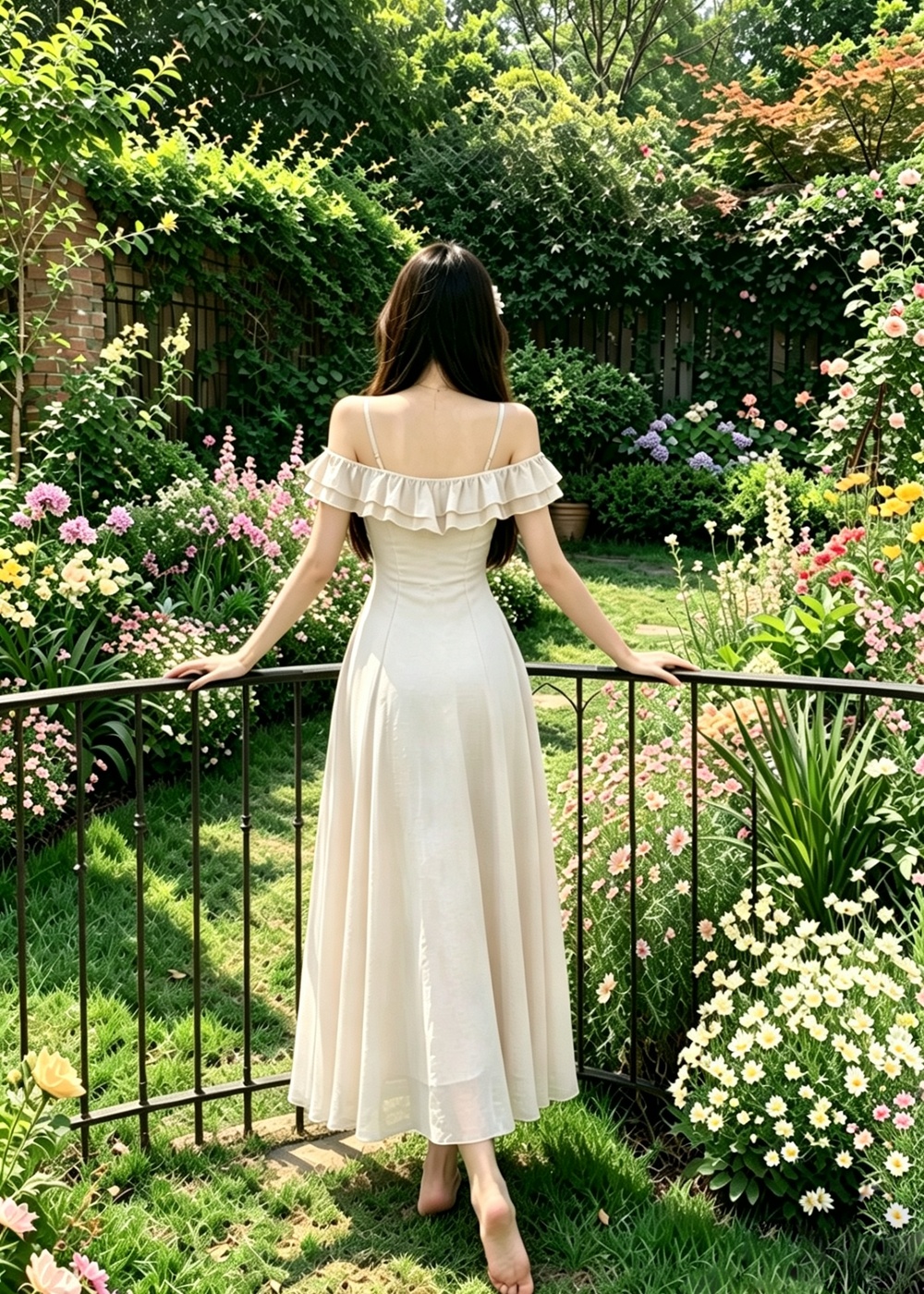 Vacation seaside long dress gauze France style dress