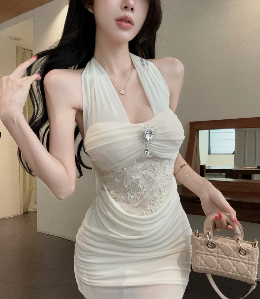 Frenum gauze enticement spicegirl halter lace T-back