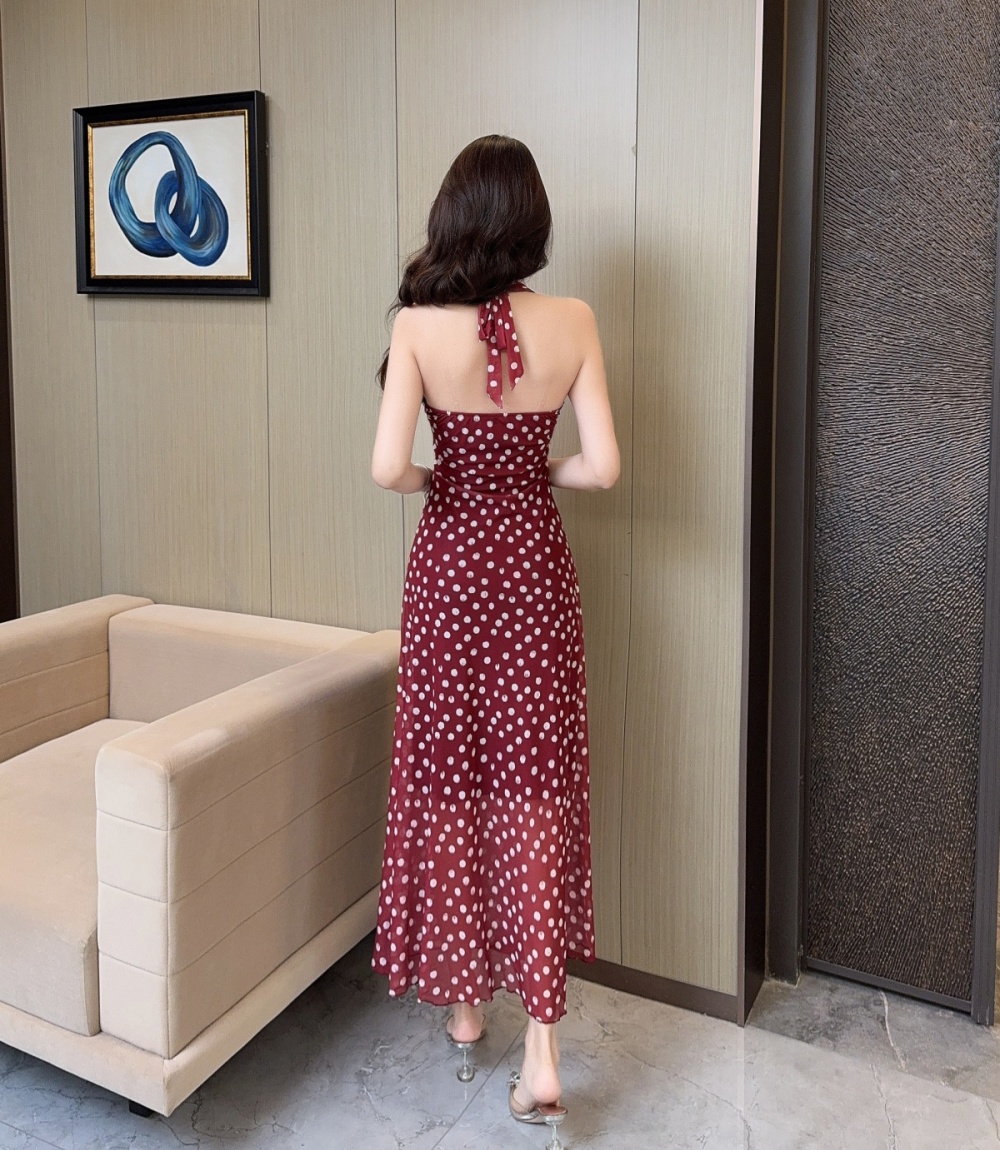 V-neck halter vacation enticement temperament summer dress