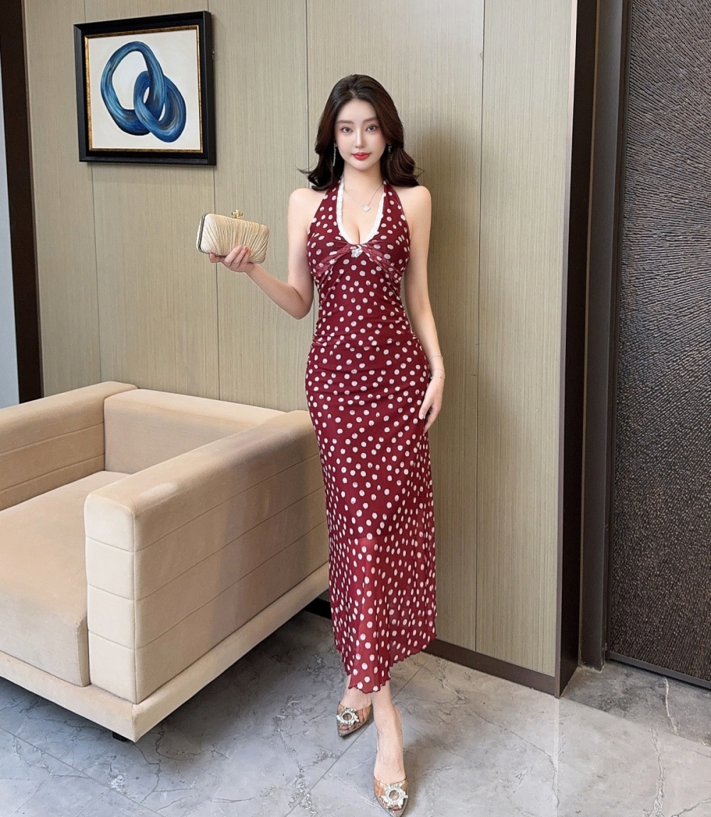 V-neck halter vacation enticement temperament summer dress